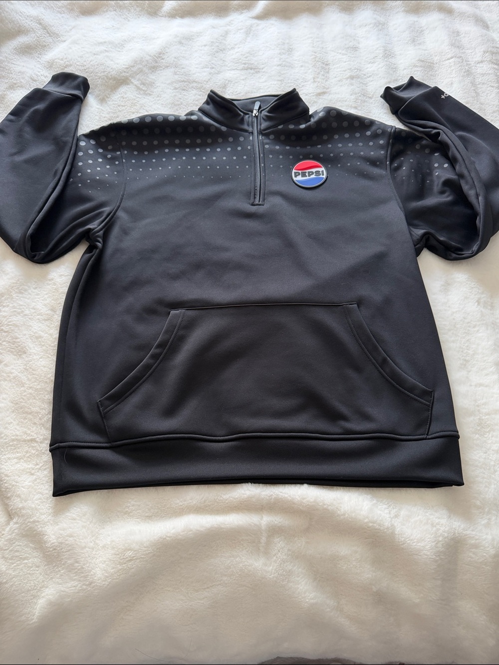 Pepsi Jacket Mens Black Softshell Quarter Zip Pep+ Dot Print Size Large